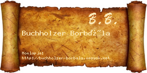 Buchholzer Borbála névjegykártya